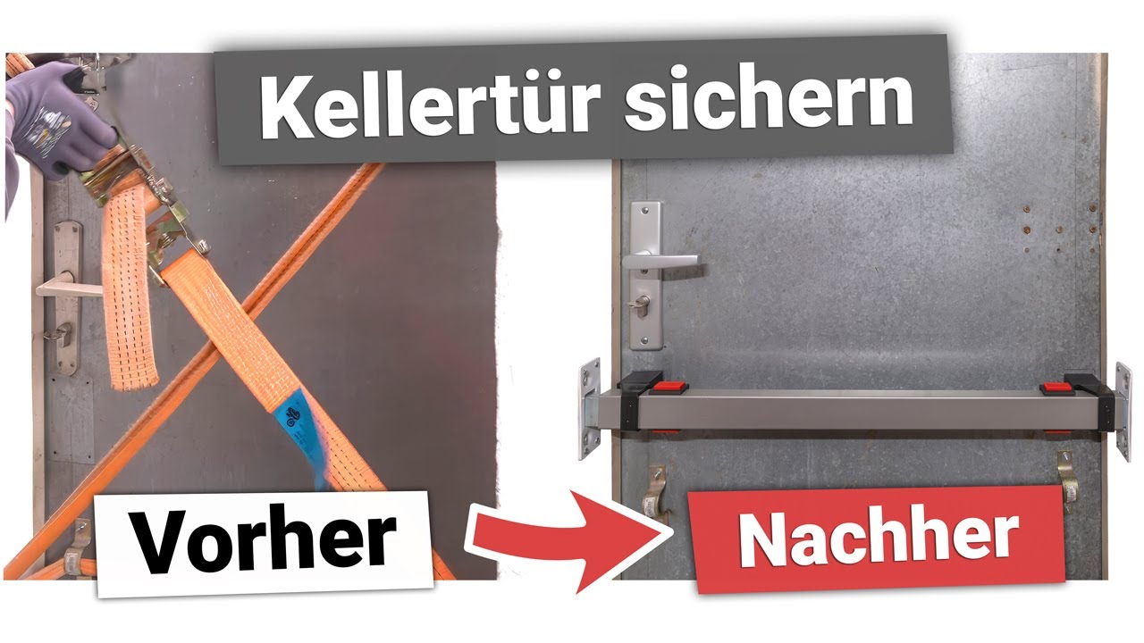 Kellertür außen und innen gegen Einbruch sichern